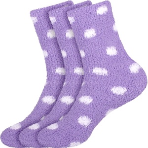 image:imageBambooMN Womens Super Soft Fuzzy Socks Polka Dot Gradient Snowflake Featherlight Cuff  Assorted Colors04 Lilac