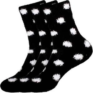 image:imageBambooMN Womens Super Soft Fuzzy Socks Polka Dot Gradient Snowflake Featherlight Cuff  Assorted Colors07 Coal