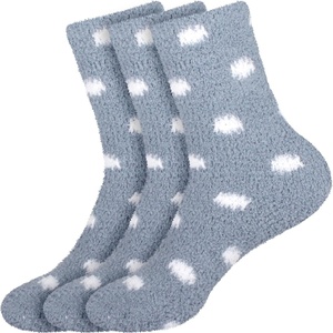 image:imageBambooMN Womens Super Soft Fuzzy Socks Polka Dot Gradient Snowflake Featherlight Cuff  Assorted Colors13 Charcoal