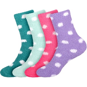 image:imageBambooMN Womens Super Soft Fuzzy Socks Polka Dot Gradient Snowflake Featherlight Cuff  Assorted ColorsAssortment R