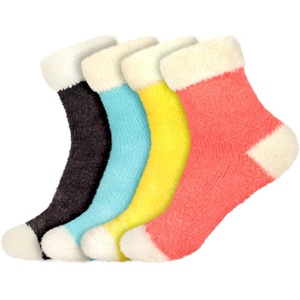 image:imageBambooMN Womens Super Soft Fuzzy Socks Polka Dot Gradient Snowflake Featherlight Cuff  Assorted ColorsFeatherlight Cuff 4c