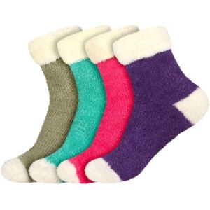 image:imageBambooMN Womens Super Soft Fuzzy Socks Polka Dot Gradient Snowflake Featherlight Cuff  Assorted ColorsFeatherlight Cuff 4d