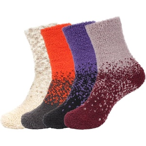 image:imageBambooMN Womens Super Soft Fuzzy Socks Polka Dot Gradient Snowflake Featherlight Cuff  Assorted ColorsGradient 4c