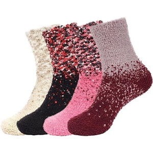 image:imageBambooMN Womens Super Soft Fuzzy Socks Polka Dot Gradient Snowflake Featherlight Cuff  Assorted ColorsGradient 4d