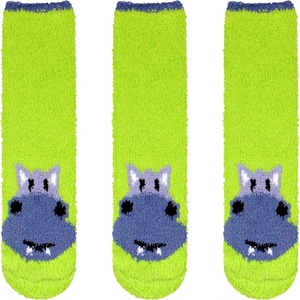 image:imageBambooMN Womens Super Soft Warm Microfiber Fuzzy Cozy Animal Socks or Christmas Winter Animal Socks Value Pack05 Hippo
