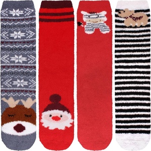 image:imageBambooMN Womens Super Soft Warm Microfiber Fuzzy Cozy Animal Socks or Christmas Winter Animal Socks Value PackAssortment C