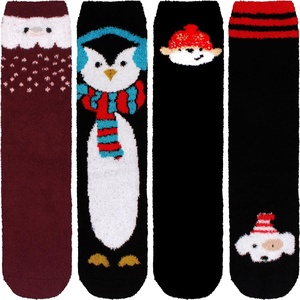 image:imageBambooMN Womens Super Soft Warm Microfiber Fuzzy Cozy Animal Socks or Christmas Winter Animal Socks Value PackAssortment D