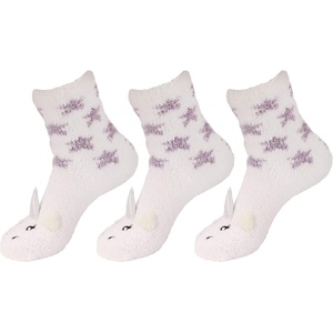 image:imageBambooMN Womens Super Soft Warm Microfiber Fuzzy Cozy Unicorn Series Crew Socks02 Star Unicorn  3 Pairs
