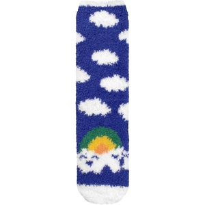 image:imageBambooMN Womens Super Soft Warm Microfiber Fuzzy Cozy Unicorn Series Crew Socks04 Rainbow Clouds  1 Pair
