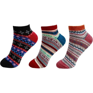 image:imageBambooMN Womens Vintage Style Knitted Colorful Cotton Anklet Ankle SocksAssortment 3d