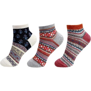 image:imageBambooMN Womens Vintage Style Knitted Colorful Cotton Anklet Ankle SocksAssortment 3e