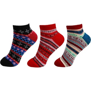 image:imageBambooMN Womens Vintage Style Knitted Colorful Cotton Anklet Ankle SocksAssortment 3f