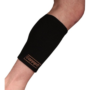 image:imageCopper D Compression Calf Sleeve  Bamboo Rayon Charcoal Infused Calf Support Brace  Small Medium  Black Partial Copper Dots  1 UnitBlack