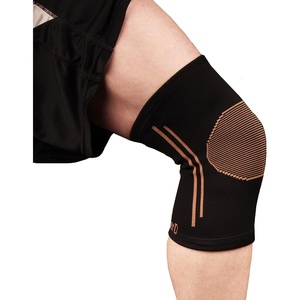 image:imageCopper D Copper Compression Knee Sleeve  Rayon from Bamboo Charcoal Copper Infused Knee Support BraceAll Black  Copper