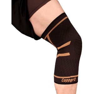 image:imageCopper D Copper Compression Knee Sleeve  Rayon from Bamboo Charcoal Copper Infused Knee Support BraceBlack  Copper