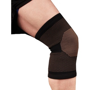 image:imageCopper D Copper Compression Knee Sleeve  Rayon from Bamboo Charcoal Copper Infused Knee Support BraceBlack  Copper Dots