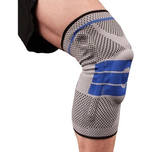 image:imageCopper D Copper Compression Knee Sleeve  Rayon from Bamboo Charcoal Copper Infused Knee Support BraceGrey  Blue