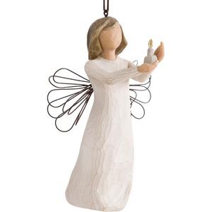 image:imageWillow Tree Angel of Hope Sculpted HandPainted Hanging Ornament  Angel Holding a GoldFlamed Candle Cream Dress and Wire Wings Gift of Hope Cast from a Susan Lordi Original Carving