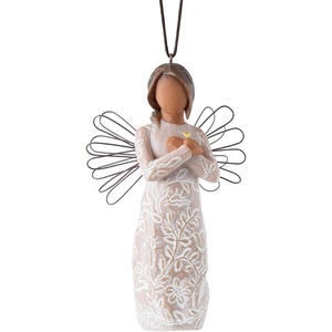 image:imageWillow Tree Remembrance Angel Lighter Skin HandPainted Ornament  Hands Folded Revealing GoldLeaf Heart Cream Dress Sympathy Keepsake Gift Cast from a Susan Lordi Original CarvingSoft Cream