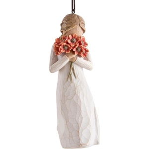 image:imageWillow Tree Surrounded by Love Ornament Sculpted HandPainted Figure  Celebrating Friendship and Sentiment Cast from a Susan Lordi Original Carving Cast Resin Keepsake Ready to HangNatural