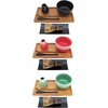 image:imageBambooMN Brand  Matcha Bowl Set Includes Bowl Rest Black Tea Whisk Black Chasaku Black Tea Spoon Rest Tray amp Tray  CoralCoral