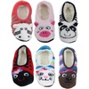 image:imageBambooMN KidYouth Warm Microfiber Travel Animal Cozy Fuzzy Slippers NonSlip Lined SocksShoes 3 PairsE Brown Bear