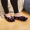 image:imageBambooMN Womens Heart Patterned NonSlip Lined Travel Home SlippersBlack Hearts