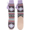 image:imageBambooMN Womens Patterned Knit Gripper Boot Slippers with TasselAztec Purple