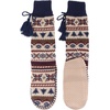 image:imageBambooMN Womens Patterned Knit Gripper Boot Slippers with TasselBlue Spruce