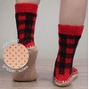 image:imageBambooMN Womens Patterned Knit Gripper Boot Slippers with TasselBuffalo Plaid
