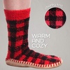 image:imageBambooMN Womens Patterned Knit Gripper Boot Slippers with TasselBuffalo Plaid