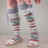 image:imageBambooMN Womens Patterned Knit Gripper Boot Slippers with TasselChill Penguin