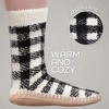 image:imageBambooMN Womens Patterned Knit Gripper Boot Slippers with TasselGingham Plaid