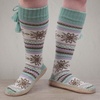 image:imageBambooMN Womens Patterned Knit Gripper Boot Slippers with TasselGlimmer Green