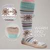 image:imageBambooMN Womens Patterned Knit Gripper Boot Slippers with TasselGlimmer Green