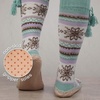 image:imageBambooMN Womens Patterned Knit Gripper Boot Slippers with TasselGlimmer Green