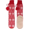 image:imageBambooMN Womens Patterned Knit Gripper Boot Slippers with TasselNordic Red