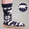 image:imageBambooMN Womens Patterned Knit Gripper Boot Slippers with TasselPolar Bear