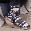 image:imageBambooMN Womens Patterned Knit Gripper Boot Slippers with TasselPolar Bear