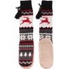 image:imageBambooMN Womens Patterned Knit Gripper Boot Slippers with TasselRed Reindeer
