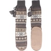 image:imageBambooMN Womens Patterned Knit Gripper Boot Slippers with TasselUltimate Grey