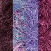 image:imageJubileeYarn Feather Whimsy Eyelash Yarn  50gSkein Fine Polyester Fur  Shades of Blue  4 SkeinsShades of Purple