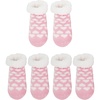 image:imageBambooMN Infants Toddler Soft Warm Plush Cozy Fuzzy Cartoon Animal Slippers Booties Socks Shoes05 Pink Hearts