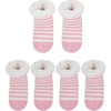 image:imageBambooMN Infants Toddler Soft Warm Plush Cozy Fuzzy Cartoon Animal Slippers Booties Socks Shoes06 Pink Stripe