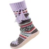 image:imageBambooMN Womens Patterned Knit Gripper Boot Slippers with TasselAztec Purple