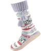 image:imageBambooMN Womens Patterned Knit Gripper Boot Slippers with TasselChill Penguin