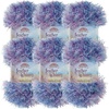 image:imageJubileeYarn Feather Whimsy Eyelash Yarn  50gSkein Fine Polyester Fur  Shades of Blue  4 Skeins13 Faded Blue