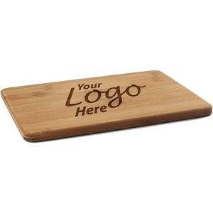 image:imageBambooMN Custom Laser Engraved Personalized Bamboo Wooden Company Logo Promotional Marketing Business Bulk Cutting Boards  11 x 11 x 075 Grooved  1 Piece10