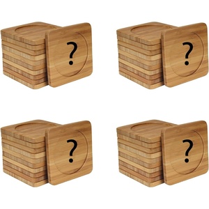 image:imageBambooMN Engraved Square Bamboo Coasters  BeerWine Theme  Assortment A  4 UnitsAssortment D