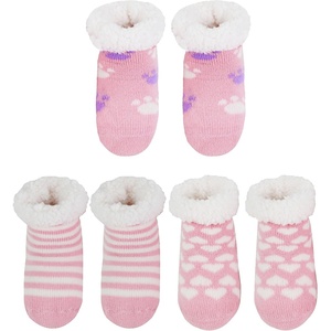 image:imageBambooMN Infants Toddler Soft Warm Plush Cozy Fuzzy Cartoon Animal Slippers Booties Socks ShoesAssortment A02